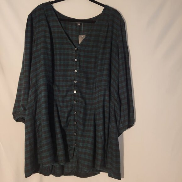 Torrid Rayon Flannel Plaid Swing Tunic  Size 3x Plus NWT Host Pick - Picture 2 of 7